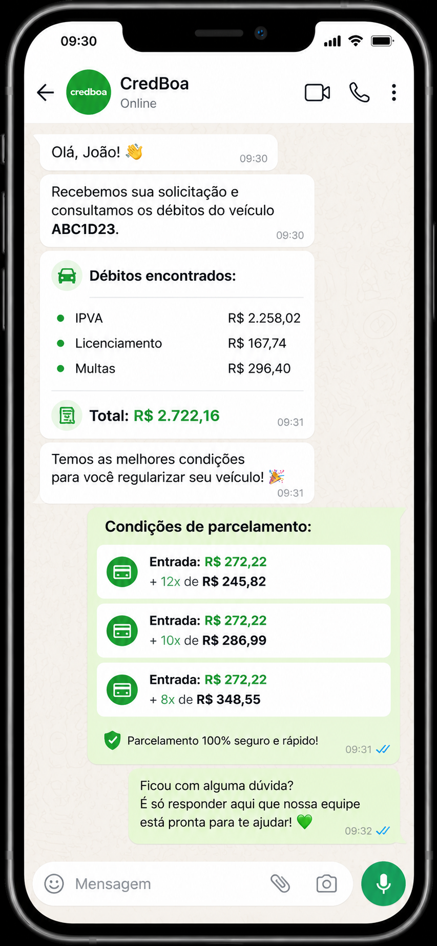 Passo 3 - escolha de pagamento